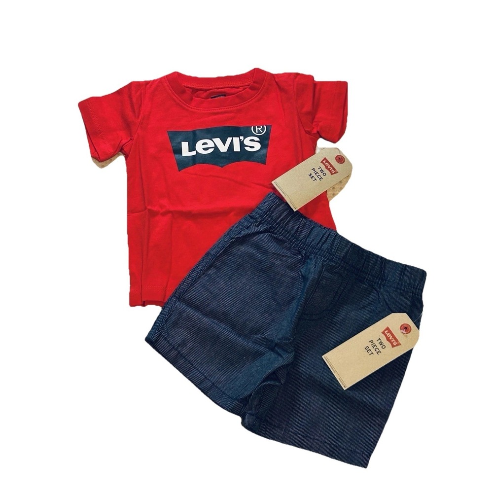 Levi's NWT - Baby Boys' 2pc Box Tab Short Sleeve Top & Bottom Set 12-Months NEW